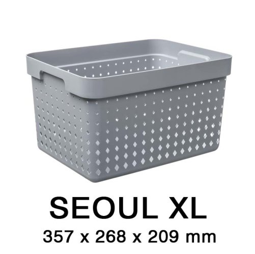 Plastový košík SEOUL XL 6025 – organizér 27x38x21 cm – černá