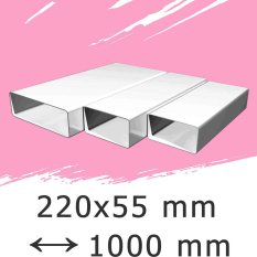 Ploché ventilačné potrubie 220x55 dĺžka 1000 mm