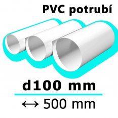 Kulaté ventilační potrubí d100 mm délka 500 mm