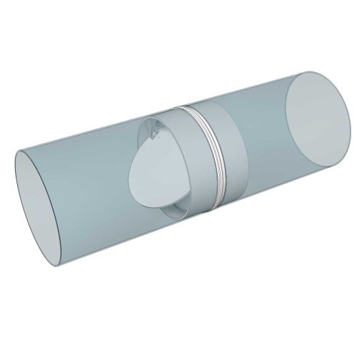 Spojka so spätnou klapkou d100 mm pre okrúhle vetracie potrubie