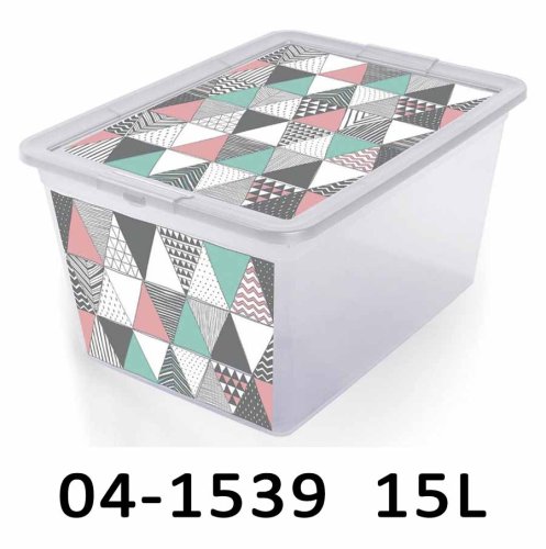 Úložný box DECO 15L dekor trojuholníky