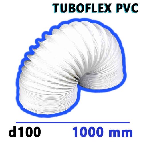 Flexibilní větrací PVC potrubí d100 délka 1000 mm TUBOFLEX