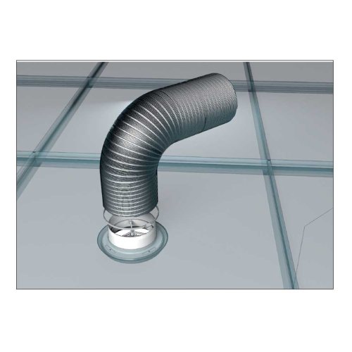 Anemostat tanierový ventil odvodný s golierom d125 mm, biely