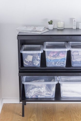 Úložný box Basic Box 15 L s víkem - průhledný