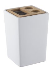 PURE – pohárik na zubné kefky – biela – BISK 06578