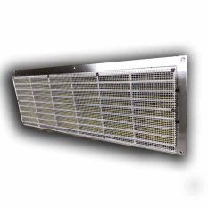 Větrací mřížka dveřní 335x132 mm s límcem a síťkou - chrom