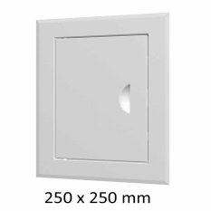 Revízne vaňové dvierka oceľové 250 x 250 mm s montážnym golierom, biela