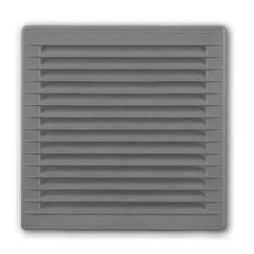Větrací mřížka 170x170 mm s límcem d100 mm a síťkou - šedá