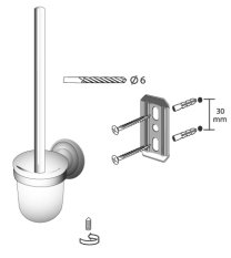 DECO –  Toaletná kefa s držiakom – ant. mosaz – BISK 00412