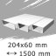 Ploché ventilační potrubí 204x60 délka 1500 mm