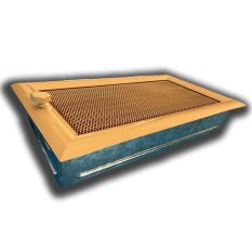 Krbová mřížka s límcem 170 x 300 mm - béžová - s manuální žaluzií