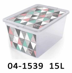 Úložný box DECO 15L dekor trojúhelníky