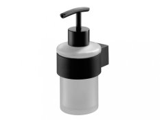 FUTURA BLACK – Dávkovač mýdla skleněný s úchytem – černá – 02953