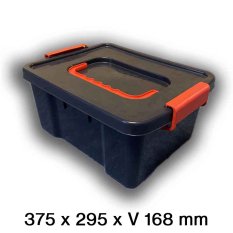 Úložný box UNO BOX 11 L s víkem a rukojetí - černý - 375 x 300 x V 170 mm