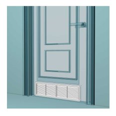Větrací mřížka dveřní 335x132 mm s límcem a síťkou, bílá