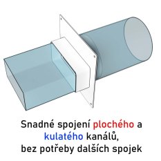 Límec a spojka a redukce potrubí 110x55 a d100 mm se zpětnou klapkou