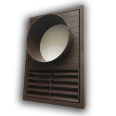 Větrací mřížka 140x200 s límcem d100 mm průchodka - hnědá