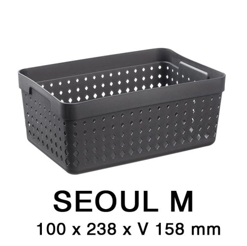 Plastový košík SEOUL 5024 – organizér 10 x 24 x 16 cm – šedá