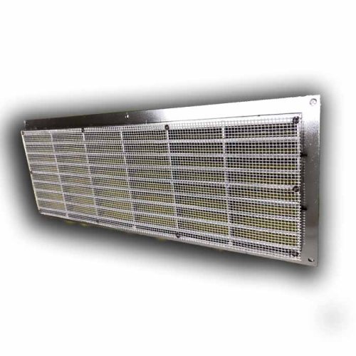 Větrací mřížka dveřní 335x132 mm s límcem a síťkou - chrom