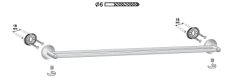 FORYOU – Věšák na ručníky tyčový 600 mm – černá – 08259