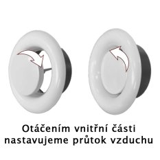 Anemostat talířový ventil odvodní kovový d125 mm