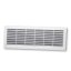 Vetracia mriežka dverná 335x132 mm s golierom, ručnou žalúziou a sieťkou, biela
