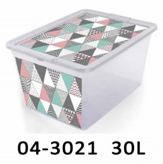 Úložný box DECO 30L dekor trojúhelníky