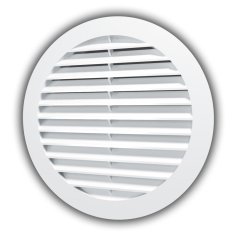 Venkovní větrací mřížka ASA s límcem d150 mm, bílá