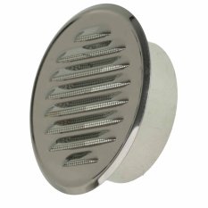 Vonkajšia vetracia mriežka s golierom d150 mm a kovovou sieťkou - nerez