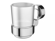 VENTURA – Kúpeľňový pohárik s držiakom – chrom – BISK 05306