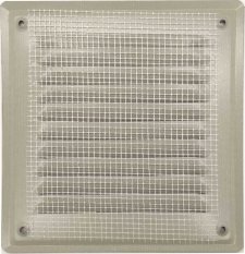 Větrací kovová plochá mřížka 140x140 mm se síťkou proti hmyzu - černá