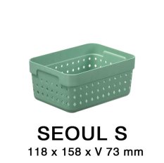 Plastový košík SEOUL 5023 – organizér 12 x 16 x 7 cm – zelená