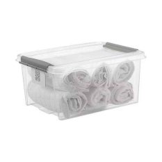 Úložný box PRO BOX 32 L priehľadný s vekom a silnými uzávermi