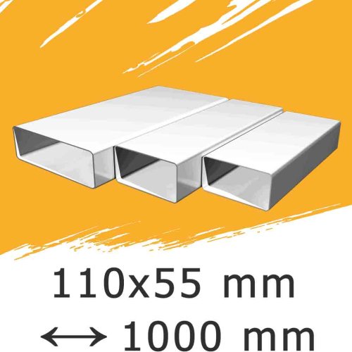 Ploché ventilačné potrubie 110x55 dĺžka 1000 mm