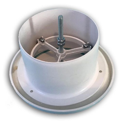 Anemostat tanierový ventil odvodný s golierom d125 mm, biely