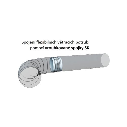 Flexibilní hliníkové potrubí d125 délka 3100 mm - bílá barva