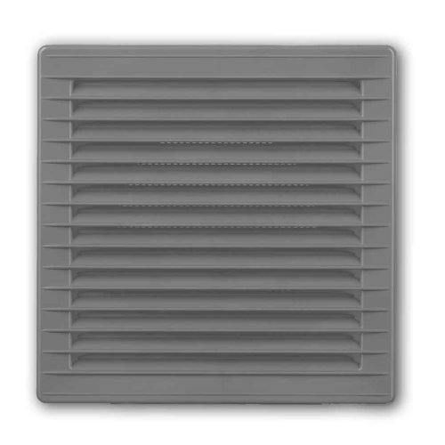 Vetracia mriežka 170x170 mm s golierom d100 mm a sieťkou - sivá