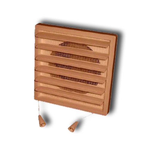 Vetracia mriežka 183x183 mm s golierom d125 mm, manuálnou žalúziou a sieťkou, béžová