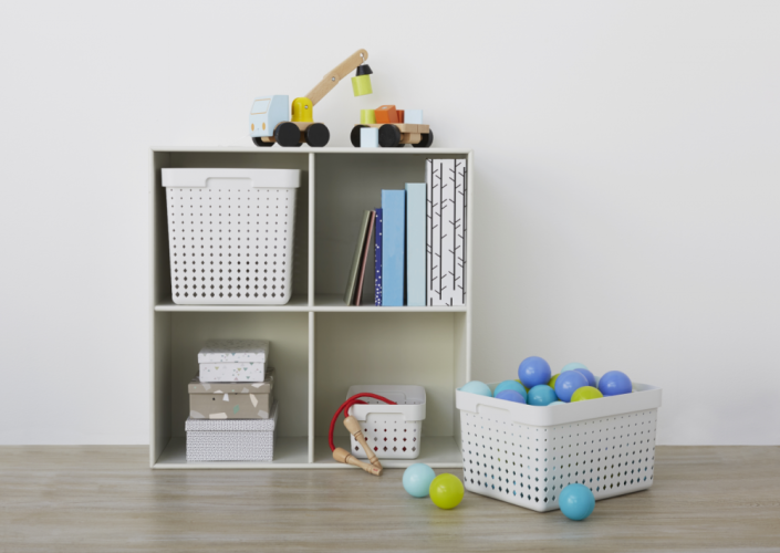 Plastový košík SEOUL 6023 – organizér 18x26x13 cm – šedá