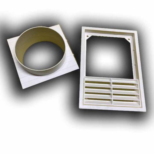 Větrací mřížka 140x200 s límcem d100 mm průchodka - bílá-KOPIE