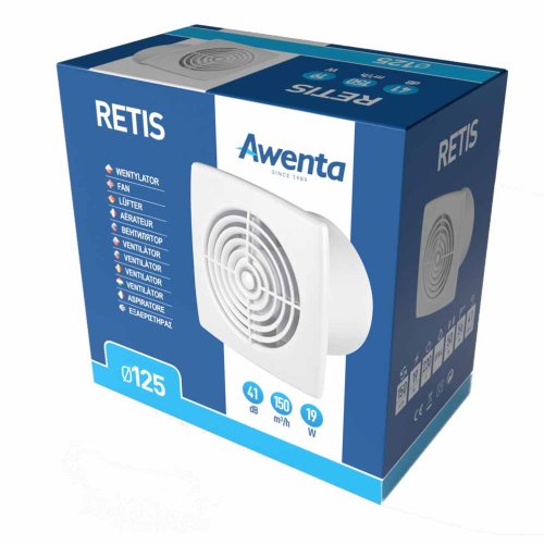 Ventilátor koupelnový RETIS s límcem d125 mm