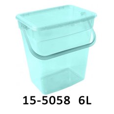Nádoba s víkem a rukojetí 6 L na sypké hmoty – PLAST TEAM 15-5058