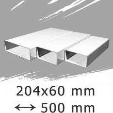 Ploché ventilačné potrubie 204x60 dĺžka 500 mm