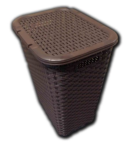 Kôš na bielizeň s vekom RATAN 60 L - hnedý - 440 х 340 x V 600 mm