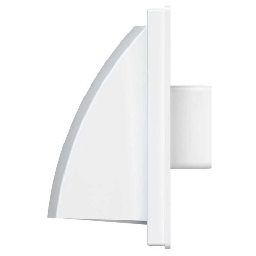 Venkovní mřížka 150x150 s límcem 110x55 mm, zpětnou klapkou a krytem - šedá