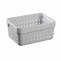 Plastový košík SEOUL 5023 – organizér 12 x 16 x 7 cm – svetlošedá