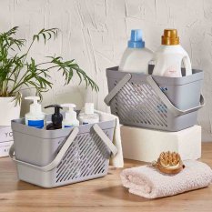 Plastový košík DECO s madlami - béžová