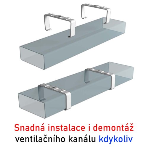 Úchytka ventilačního potrubí 110x55 mm - 2 kusy