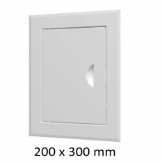 Revízne vaňové dvierka oceľové 200 x 300 mm s montážnym golierom, biela