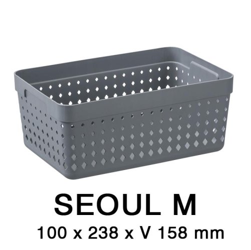 Plastový košík SEOUL 5024 – organizér 10 x 24 x 16 cm – šedá